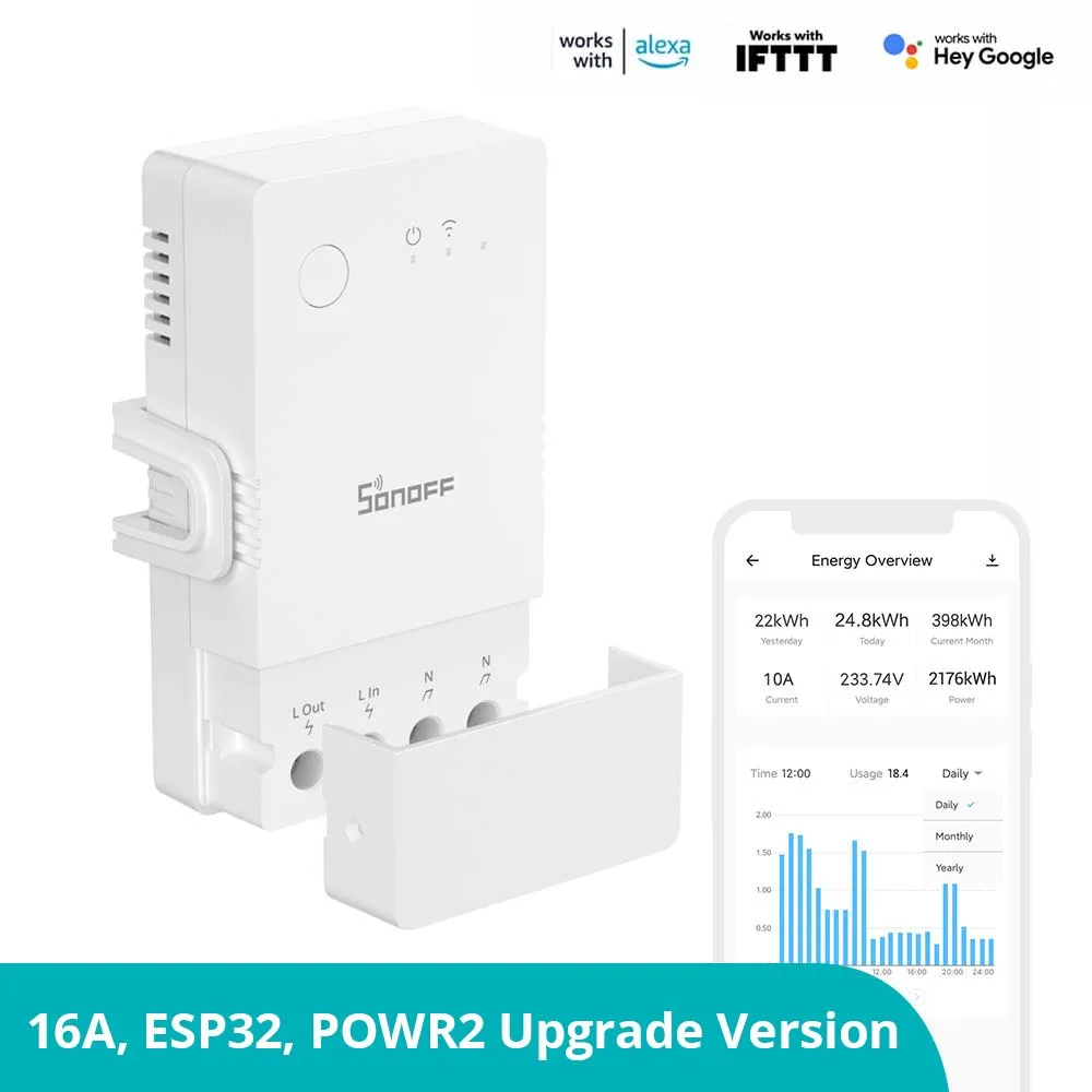 Sonoff POW Original 16A | Reliable Energy Monitoring Switch - Image 1