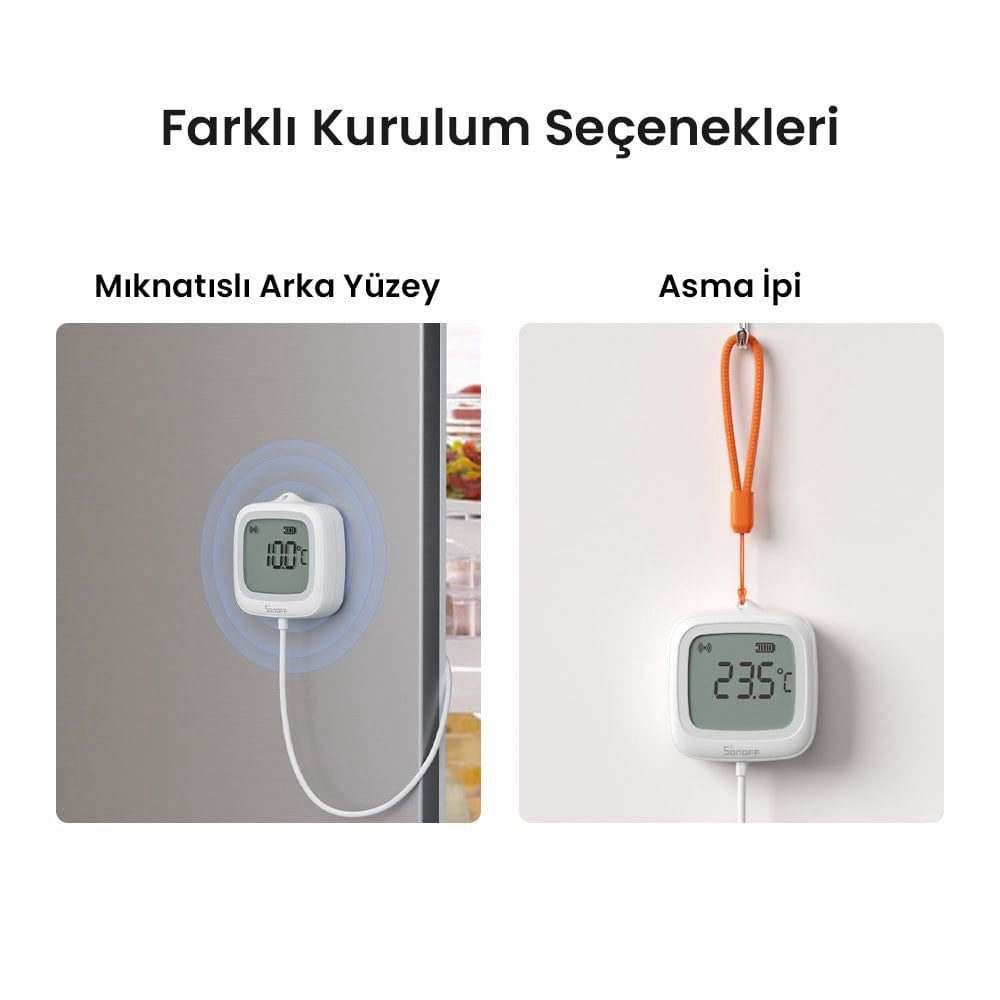 SONOFF SNZB-02LD ZigBee IP65 LCD Ekranlı Problu Akıllı Sıcaklık Sensörü
