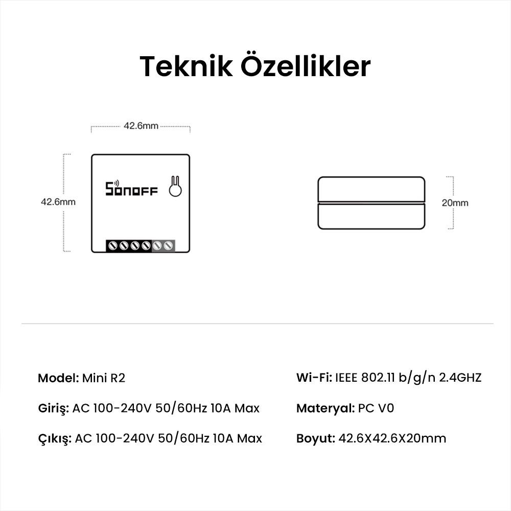 Sonoff Mini R2 Akıllı Röle