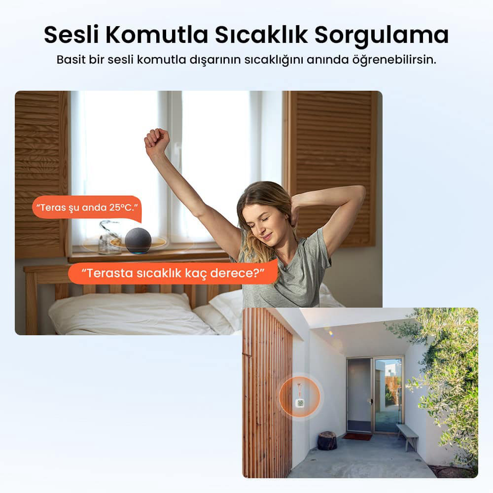 SONOFF SNZB-02WD ZigBee IP65 LCD Ekranlı Akıllı Sıcaklık ve Nem Sensörü