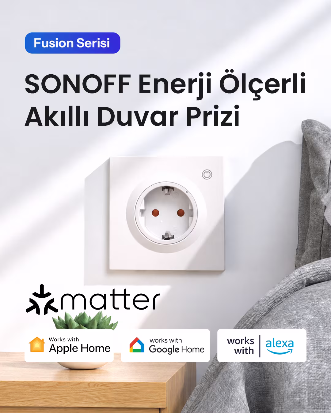 SONOFF Fusion Serisi Matter Akıllı Duvar Prizi